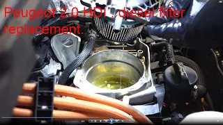 Peugeot 2.0 HDI engine, diesel filter replacement.