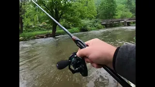 How to catch trout in high water part 1!