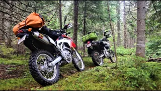 Couple Goes Camping on Small Dual Sport Motorcycles- Wilderness Camping