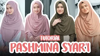 4 TUTORIAL HIJAB PASHMINA SYAR'I MENUTUP DADA | Simpel, Stylish dan Cantik