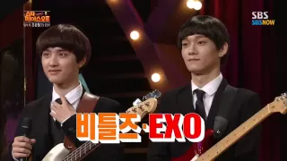SBS [Star Face Off] - EXO (Ray, Chanyeol, Chen, Dio) transformed into the Beatles!
