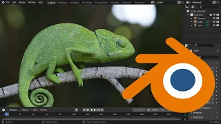 Creating realistic chameleon scene in blender , Timelapse