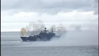 Russian Destroyer Admiral Ushakov In Action