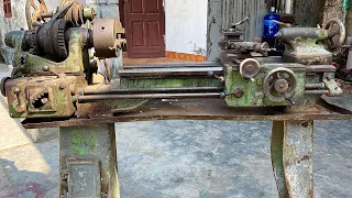 Restoration antique American JUNIOR metal lathe | Restore and repair old JUNIOR lathe