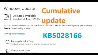 Cumulative Update for Windows 10 Version 22H2 for x64 based Systems KB5028166