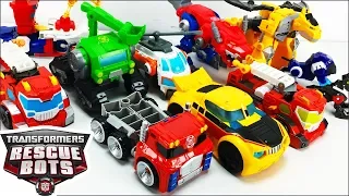 Transformers Rescue Bots Toy Collection With Bumblebee Heatwave Boulder Blades Chase & Optimus Prime