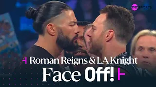 Roman Reigns and LA Knight come FACE TO FACE ahead of WWE Crown Jewel! 🔥