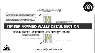 How To Draw Detail Sections | Timber Framed Walls | AutoCAD |  UK Timber Wall Construction