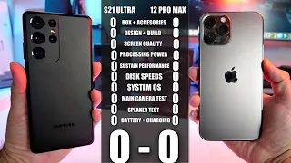 Samsung S21 ULTRA vs iPhone 12 Pro MAX - MIGHTY Head to Head Comparison Match - Who Wins?