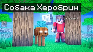 МОЯ СОБАКА СТАЛА ХЕРОБРИНОМ В МАЙНКРАФТ ! СОБАКА ХЕРОБРИН В MINECRAFT