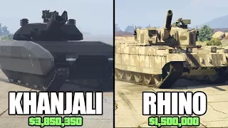 GTA 5 Online - TM-02 Khanjali Vs Rhino Tank ($3,850,350 Vs $1,500,000)