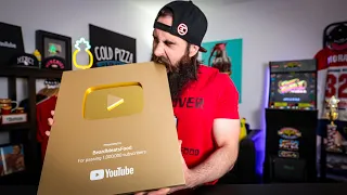 EATING THE GOLD YOUTUBE PLAY BUTTON...KINDA | BeardMeatsFood