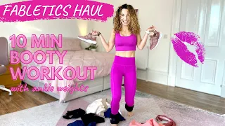FABLETICS HAUL and 10 min BOOTY BURN with ankle weights