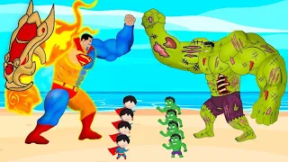 Team HULK & SPIDERMAN ZOMBIE vs Evolution Of FIRE SUPERMAN : Returning from the Dead SECRET - FUNNY