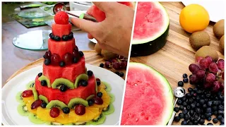 How To Cut Watermelon into a happy birthday Cake | Food Decoration
