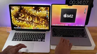 2023 Macbook air 13" m2 vs 2015 Macbook Pro 15" i7 performance Comparison