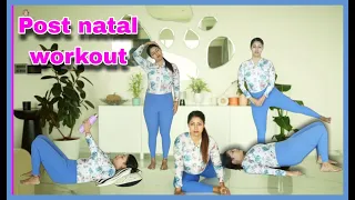 Basic postnatal workout which I started after 6 week of c section | HINDI | Debina Decodes |