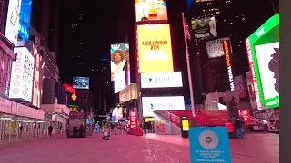 6am Empty Times Square. NYC Before Sunrise.
