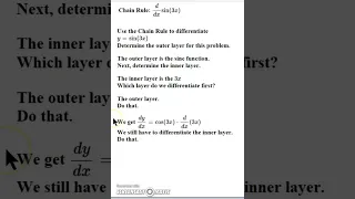 Chain Rule solution for derivative of sin(3x)