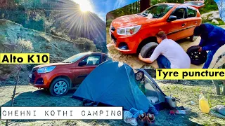 Vlog 83 | Alto K10 offroading and tyre puncture. Camping in Chehni Kothi with @KangriMunda