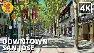 4K Downtown San Jose Walking Tour | 🔊 Binaural Sound