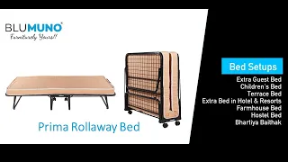 India's Favourite Folding Bed I Blumuno Prima Rollaway Bed Video I With Wheels and Folding Mattress