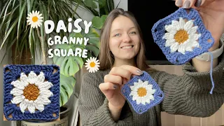 🌼 DAISY GRANNY SQUARE PATTERN | beginner friendly tutorial & step-by-step guide