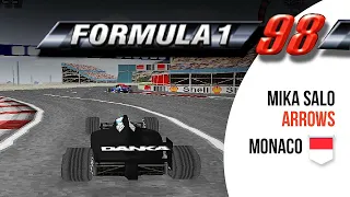 F1 98 ps1 gameplay: Monaco - Mika Salo (Hard)