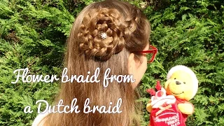 DIY Flower braid from a Dutch braid tutorial