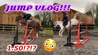 BIG JUMPING VLOG (5 horses) | 1.50 on Logan!!!!