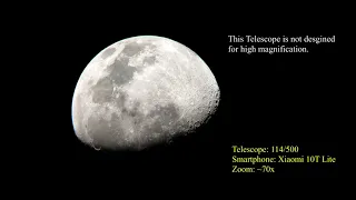 114/500 Bresser Pluto Telescope  Moon Walk with a Smartphone