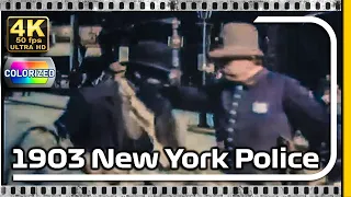 [HD Color] New York 1903 Police Action Lower East Side street market [Colorized 4k 50fps]