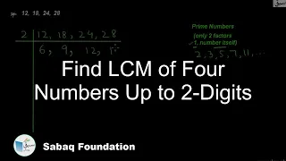 Find LCM of Four Numbers Up to 2-Digits, Math Lecture | Sabaq.pk