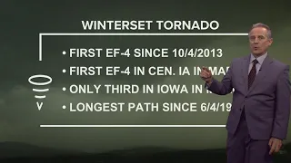 The path of EF-4 tornado in Madison County/Winterset, Iowa