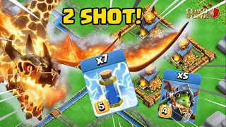 2 SHOT the Dragon Cliffs with MASS ZAP spell & INFERNO DRAGONS | Clan Capital Strategies | COC