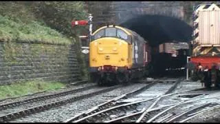 37901 Freight Train passes Castlecroft 7-11-09