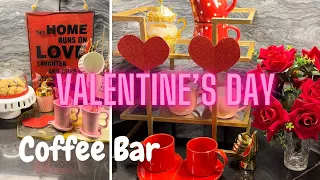 Valentine's Day Coffee Bar 2023 | Decorate with me #valentinesday #coffeebardecor #decoratewithme