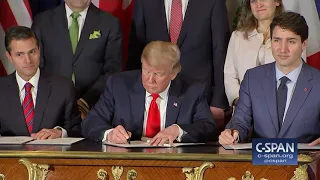 Word for Word: President Trump Signs Trade Agreement with Canada & Mexico (C-SPAN)