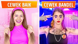 CEWEK BAIK VS BANDEL || Situasi Lucu di Sekolah! MURID BAIK VS MURID BANDEL Oleh 123 GO! CHALLENGE