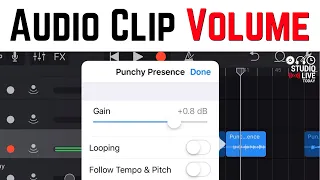 How to change the volume of a SINGLE AUDIO CLIP in GarageBand iOS