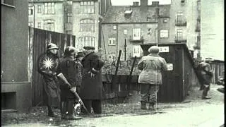 Czech partisans and US soldiers round up German soldiers and civilian sympathizer...HD Stock Footage