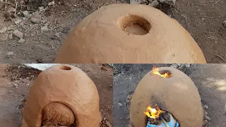 صنع فرن تقليدي من الطين في البادية بطريقة سهلة #للخبز_البيتزا_الكيكMaking a traditional clay oven