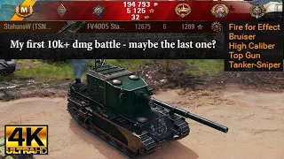 FV4005 Stage II video in Ultra HD 4K🔝 My first 10k+ dmg battle - maybe 🔝 World of Tanks ✔️