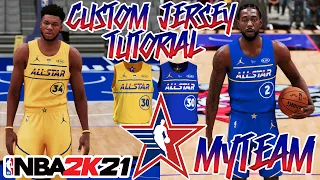 ALL STAR GAME 2021 CUSTOM JERSEY TUTORIAL! ALL STAR UNIFORM! NBA 2K21 MyTeam! CREATION! How to make!