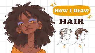 How I DRAW HAIR step by step | Mistakes & tips | Procreate sketch  | 👽