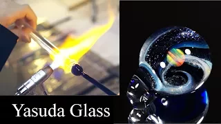 宇宙のようなガラス細工の制作風景  Yasuda Glass