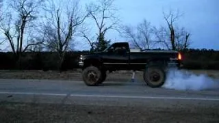 2.5 ton chevy on rockwells doing a burnout