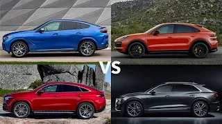 Audi Q8 vs Porsche Cayenne Coupe vs BMW X6 vs Mercedes GLE Coupe : Which is The Best Coupe SUV ?