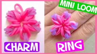 Rainbow Flower Charm/Ring with Mini Loom SUPER EASY