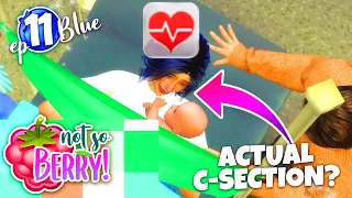 My Sim had a super realistic C SECTION (mod)  - NOT SO BERRY CHALLENGE! 💙 Blue #11